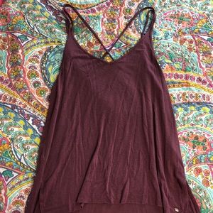 American Eagle Burgundy Crisscross Back Tank